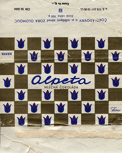 Alpeta, mik chocolate, 100g, about 1975, Tuzex, Olomouc, Czech Republic 
