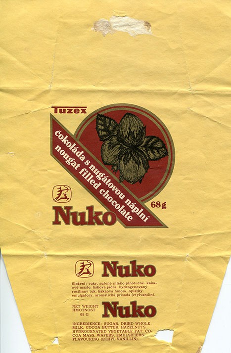 Nuko, nougat filled chocolate, 68g, about 1980, Tuzex, Olomouc, Czech Republic 