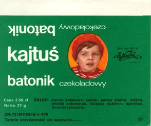 Kajtus, chocolate bar, 27g, about 1980, E.Wedel, Warszawa, Poland