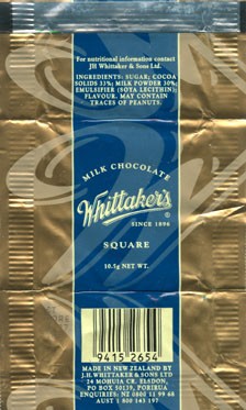 Milk chocolate, Square, 10,5g, 08.2006, J.H.Whittaker & Sons Ltd, Porirua, New Zealand
