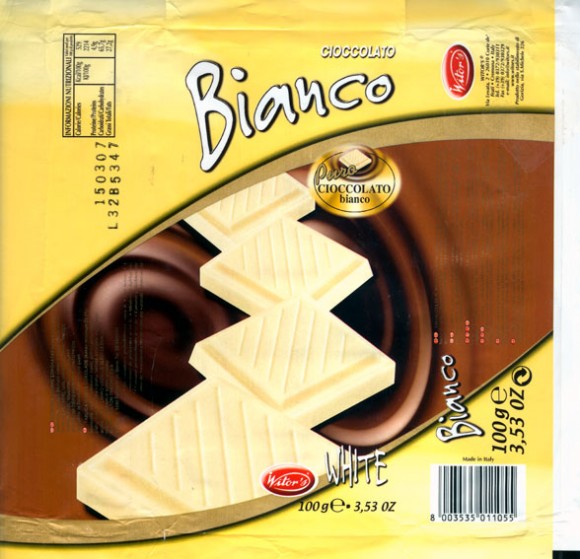 Bianco, white chocolate bar, 100g, 15.03.2006, Witors, Corte de Frati, Cremona, Italy