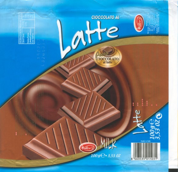 Latte, milk chocolate, 100g, 15.02.2006, Witors, Corte de Frati, Cremona, Italy