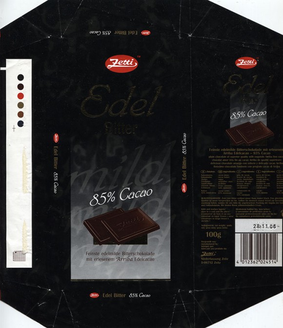 Edel Bitter, dark chocolate, 100g, 28.11.2005, Zetti, Zeitz, Germany