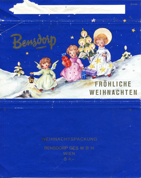 Frohliche Weihnachten, milk chocolate, 100g, about 1970, Bensdorp Ges.m.b.H,  Wien, Austria