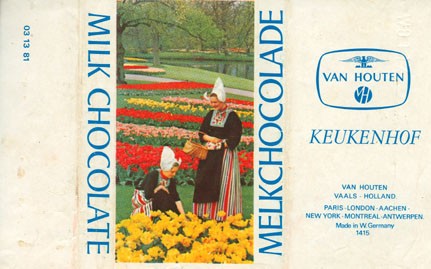 Milk chocolate, keukenhof, about 1980, Van Houten, W.Germany