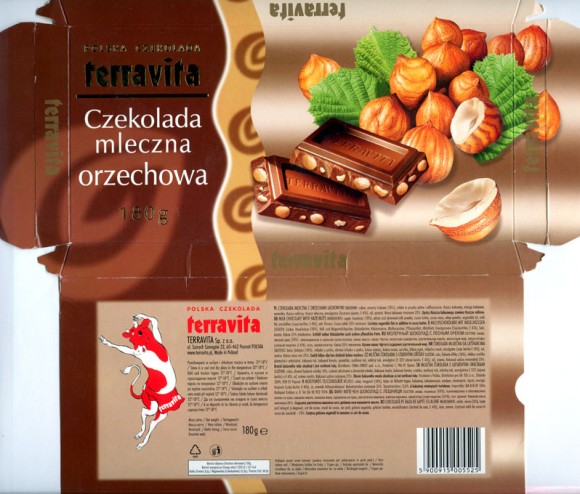 Milk chocolate with hazelnuts, 180g, 11.2005, Terravita, Poznan, Poland